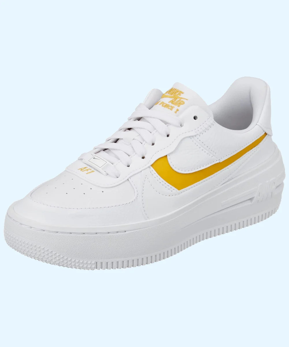 Nike Air Force 1 Platform Womens White/Yellow Ochre