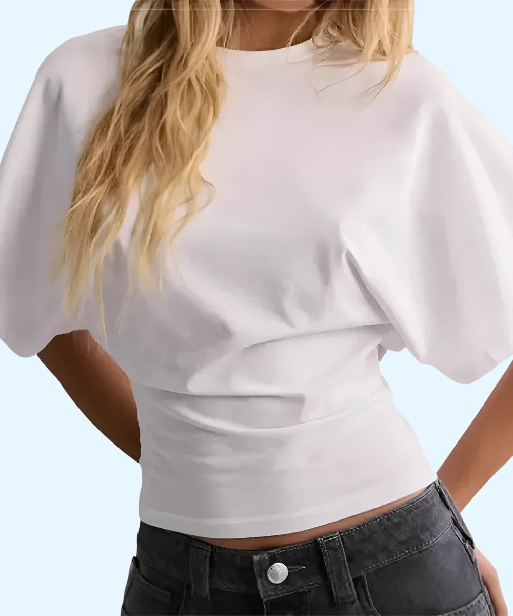 Summer Batwing Sleeve T-shirt Ins Fashion Round Neck Pullover