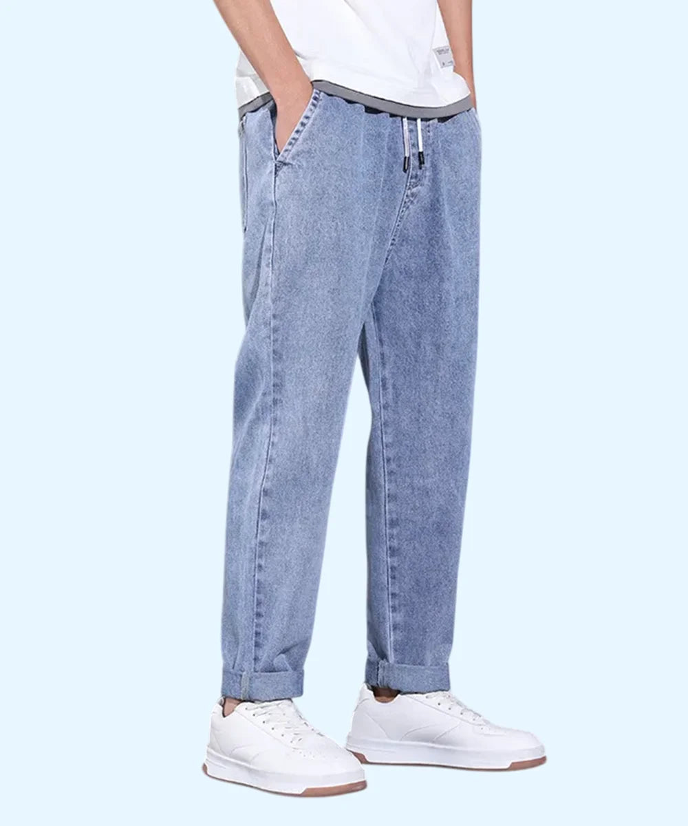 Wide Leg Jeans Pants Men Fashion Straight Trousers